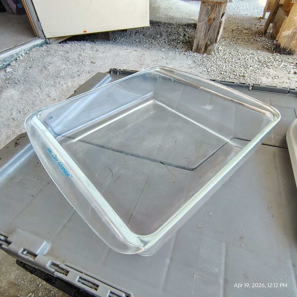 Pyrex Clear Advantage Glass Baking Dish 8x8 Square Pan Nonstick Coating Oven...